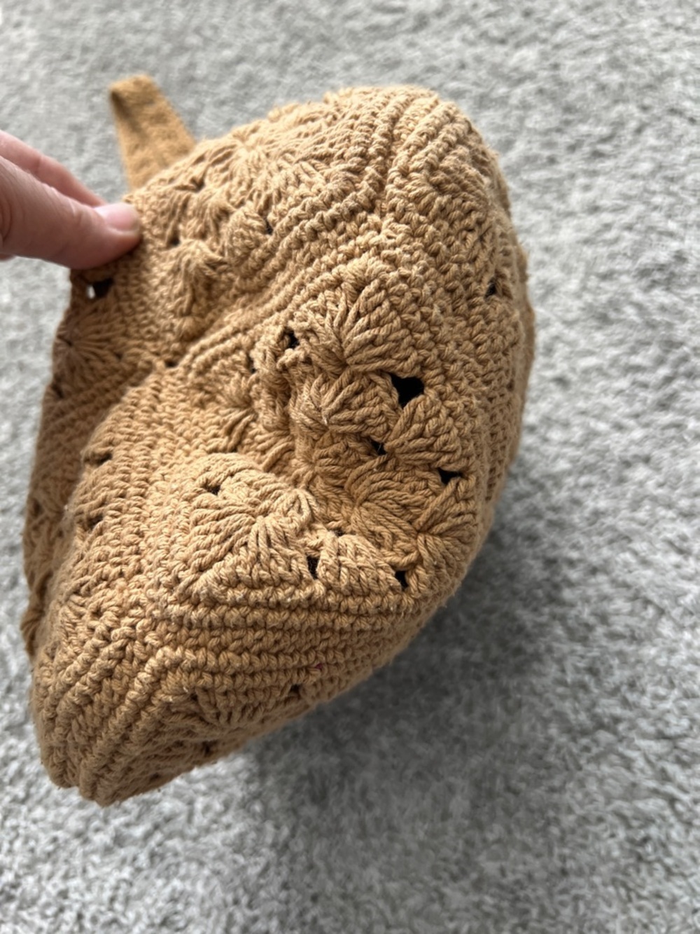 Forever 21 Tan Knit Shoulder Bag Purse with Inside Pocket - Picture 8 of 8
